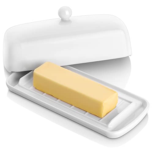 Nucookery White Porcelain Butter Dish