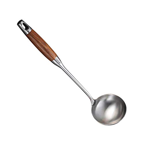 Cooking Ladle Spoon Wok Tools with Long Wooden Handle