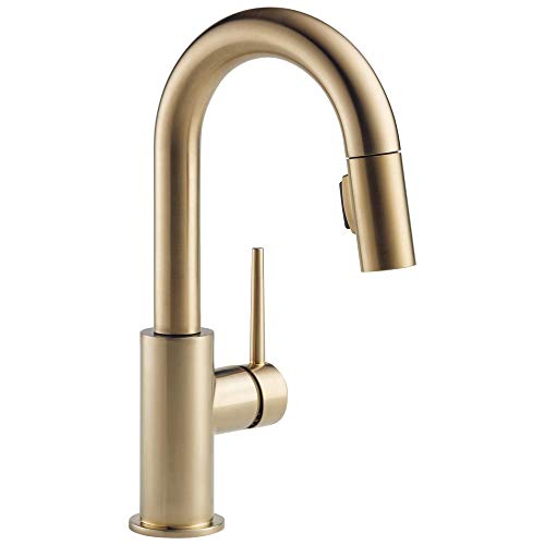 Delta Faucet Trinsic Gold Bar Faucet with Pull Down Sprayer