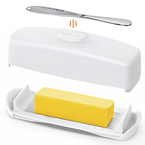 Light Butter keeper for Counter with Spreader Knife & TBSP markings