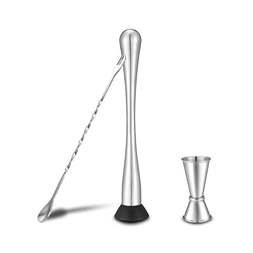 Mixing Spoon and Measuring Jigger, Professional Bar Tools