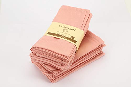 Lacheln Knots Cloth Napkins Set of 12 Cotton