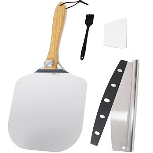 Pizza Paddle with Foldable Handle for Storage
