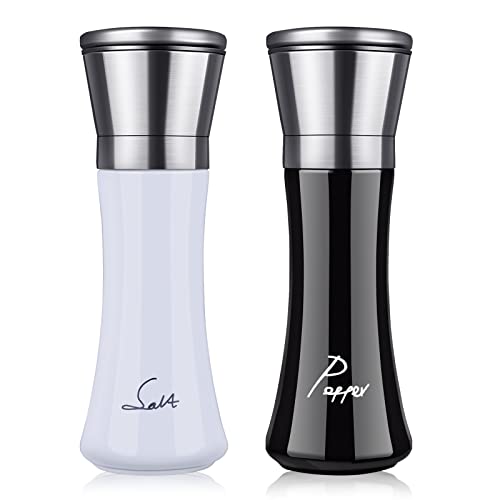 RedCall Refillable Salt Pepper Grinder Set - Elegant Salt Pepper Grinder Shakers for Spices and Seeds