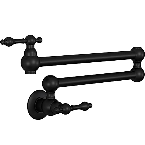 Two Handle Pot Filler Folding Faucet (Black)