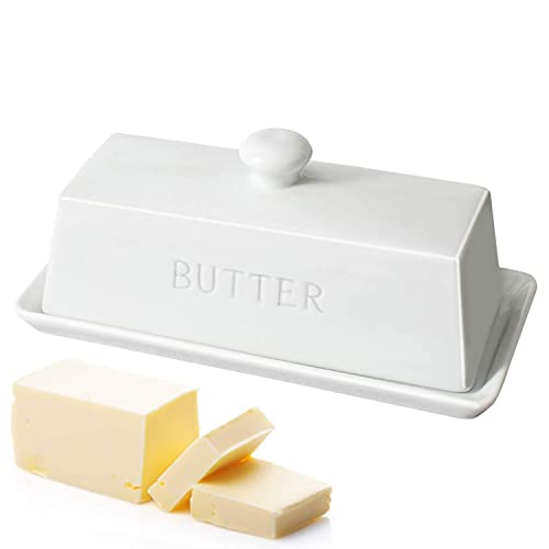 WERTIOO Porcelain Butter Holder With Handle Cover