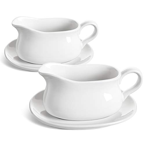 LE TAUCI 17oz Gravy Boat with Saucer Stand