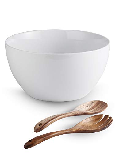 LAUCHUH 5 Quarts Porcelain Serving Bowl for Salad