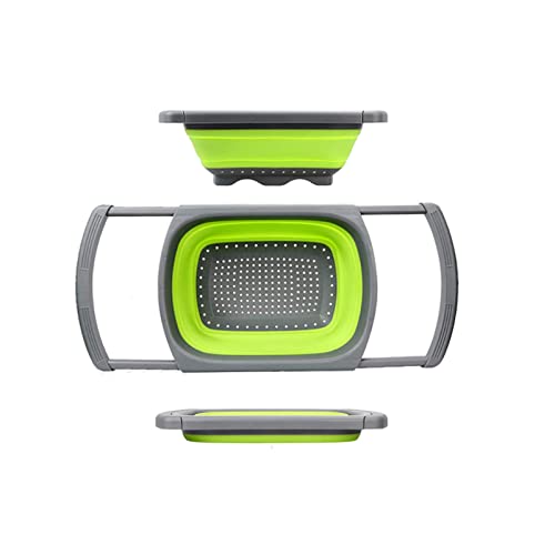 A stainless steel strainer bowl with metal handles, perfect for draining pasta, fruits, vegetables, and more.