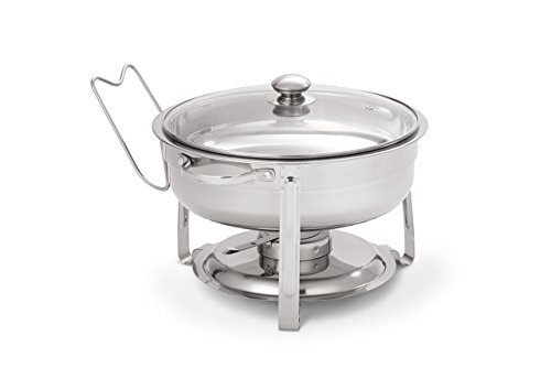 Artisan Stainless Steel Round Buffet Chafer with Glass Lid