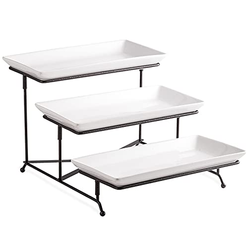 LAUCHUH 3 Tier Serving Stand Collapsible Sturdier Rack