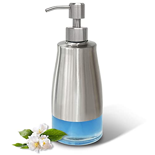 Dish Soap Dispenser Stainless Steel Glass Bottle