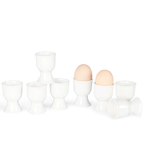 Ceramic Egg Stand Holders for Hard Boiled Eggs Set of 8