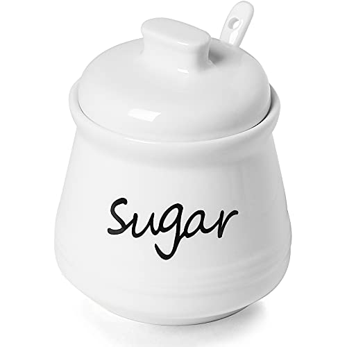 ONTUBE Ceramic Sugar Bowl with Lid and Spoon 12oz