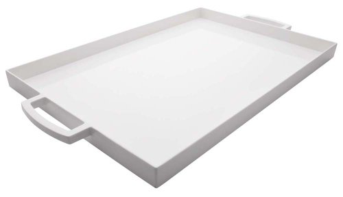 White Large Rectangle Meeme Melamine Serving Tray