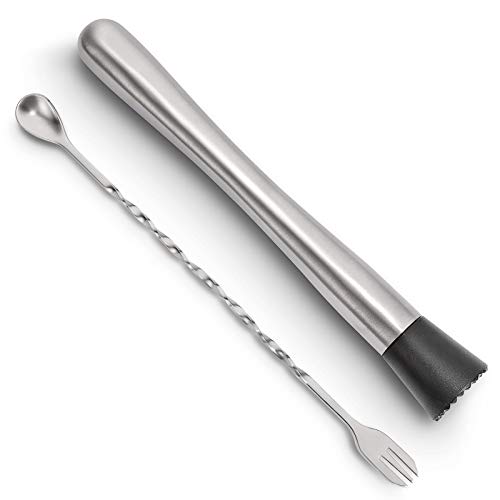 Bar Tool Cocktail Muddler and Mixing Spoon
