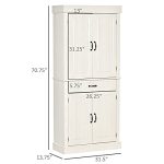 Freestanding Kitchen Pantry with 4 Doors and 2 Large Cabinets - Image 3
