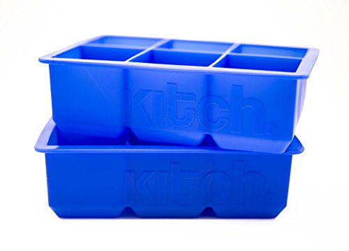 Large Cube Silicone Ice Tray, 2 Pack by Kitch