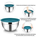 Stainless Steel Metal Nesting Salad Bowls with Lids - Image 7