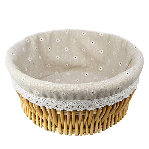 Bread Serving Basket with Removable Liner Wicker