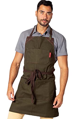 Under NY Sky Knife-Roll Forest Green Apron