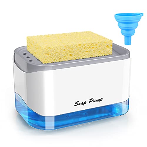 Dish Soap Dispenser for Kitchen Sink with Sponge Holder