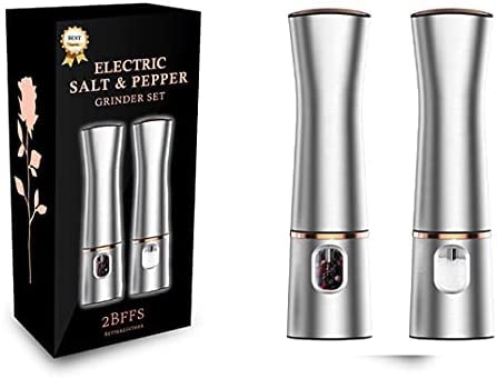 Rose Gold Electrical Salt & Pepper Grinder Set: Stylish and Convenient Seasoning Solution