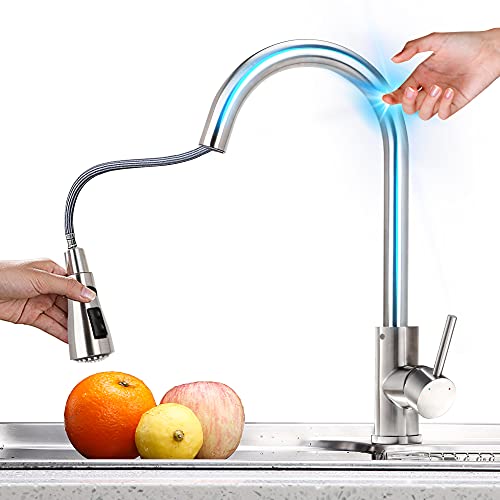Touch on Kitchen Sink Faucet with Pull Down Sprayer