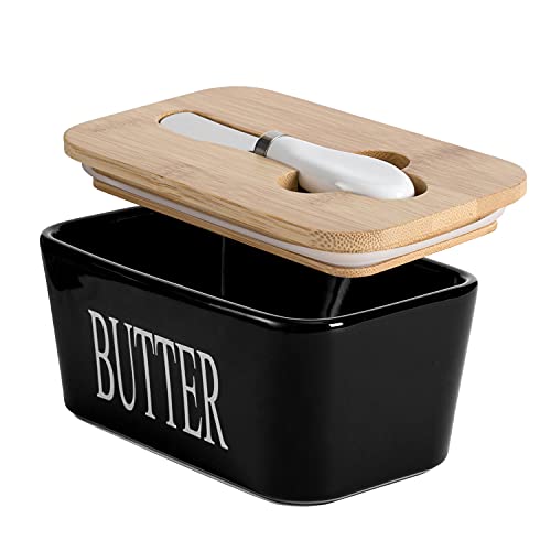 Hasense Butter Dish with Bamboo Lid and Knife