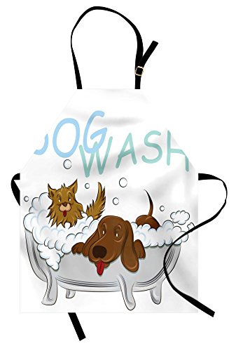 Playful Dogs in a Bathtub Grooming Each Other Pets