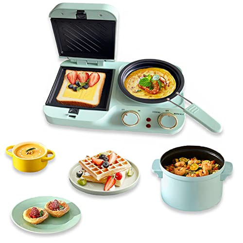 Electric Toaste 3 in 1 Breakfast Station with Frying Pan, Boiling Pot
