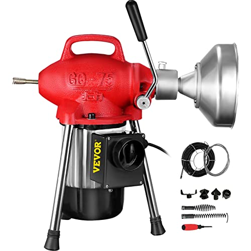Mophorn 3/4"-4" Sectional Pipe Drain Cleaning Machine