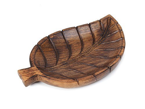 Decorative Tray Wooden Leaf Design Serving Tray