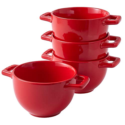 Soup Bowls Set of 4 Large Soup Crocks with Handles