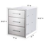 Outdoor Kitchen Drawers Stainless Steel 3-Drawer - Image 3