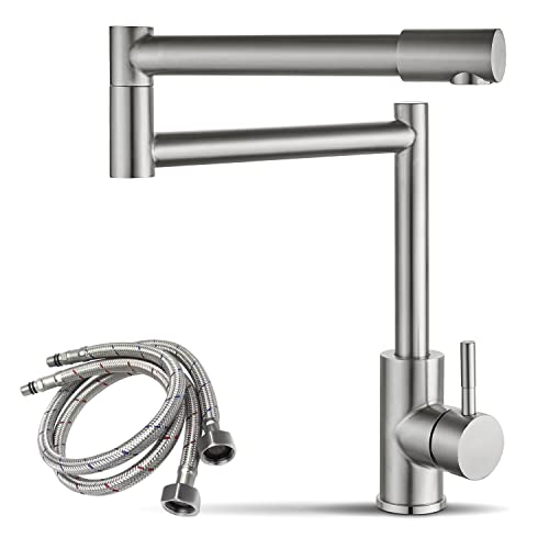 Cinwiny Brushed Nickel Deck Mount Pot Filler Faucet