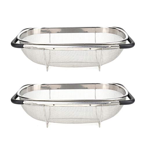 Suwimut 2 Pack Over the Sink Oval Colander for Kitchen