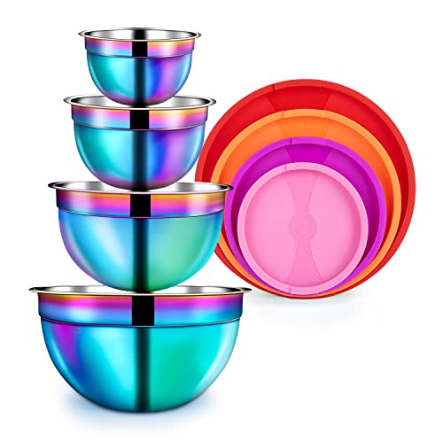 AlwaysU Rainbow Mixing Bowls with Lids