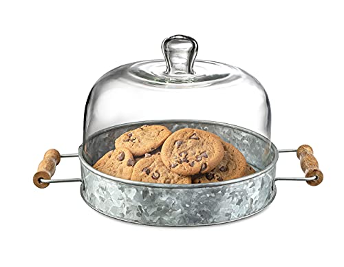 Royalty Art Farmhouse Cake Plate with Glass Dome