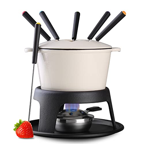 Artestia Cast Iron Fondue Pot Set for Meat