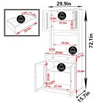 MUPATER 72'' Kitchen Pantry Storage Cabinet Buffet Hutch - Image 6