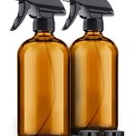2 Pack Amber Glass Spray Bottles - 16 oz Mist