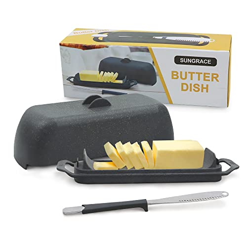 Butter Dish with Lid and Stainless Steel Knife