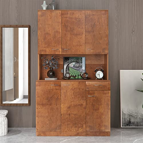 Kitchen Pantry Cabinet Cupboard with 6 Doors