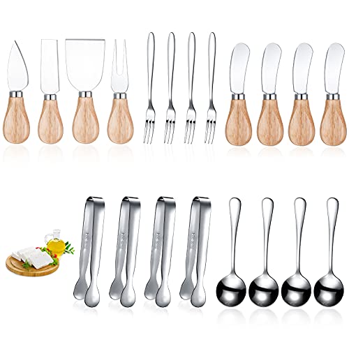 Stainless Steel Cheese Spatula Set with Wooden Handles