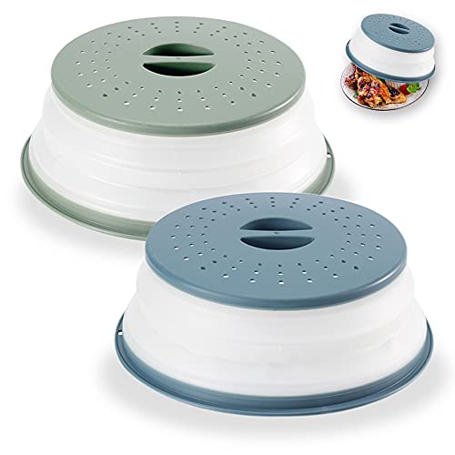 2-Pack Multicolor Foldable Microwave Oven Plate Cover for Food