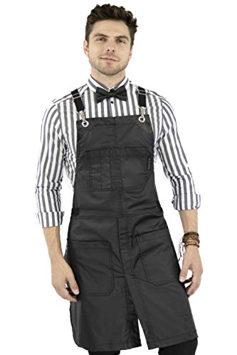 Under NY Sky Cross-Back Black Apron