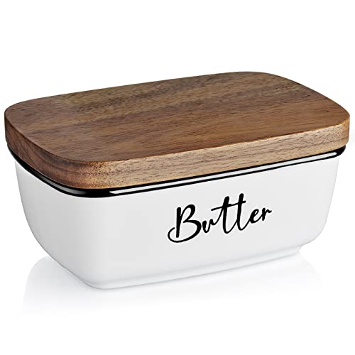 ALELION Large Ceramic Butter Dish with Lid for Countertop