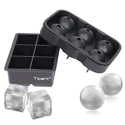 Silicone Sphere Whiskey Ice Ball Maker with Lids