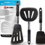 DI ORO Chef Series 3 Piece Silicone Turner Spatula Set